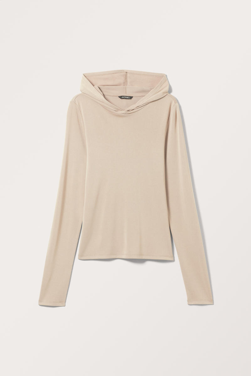 Langarmshirt Mit Kapuze - Beige von Monki