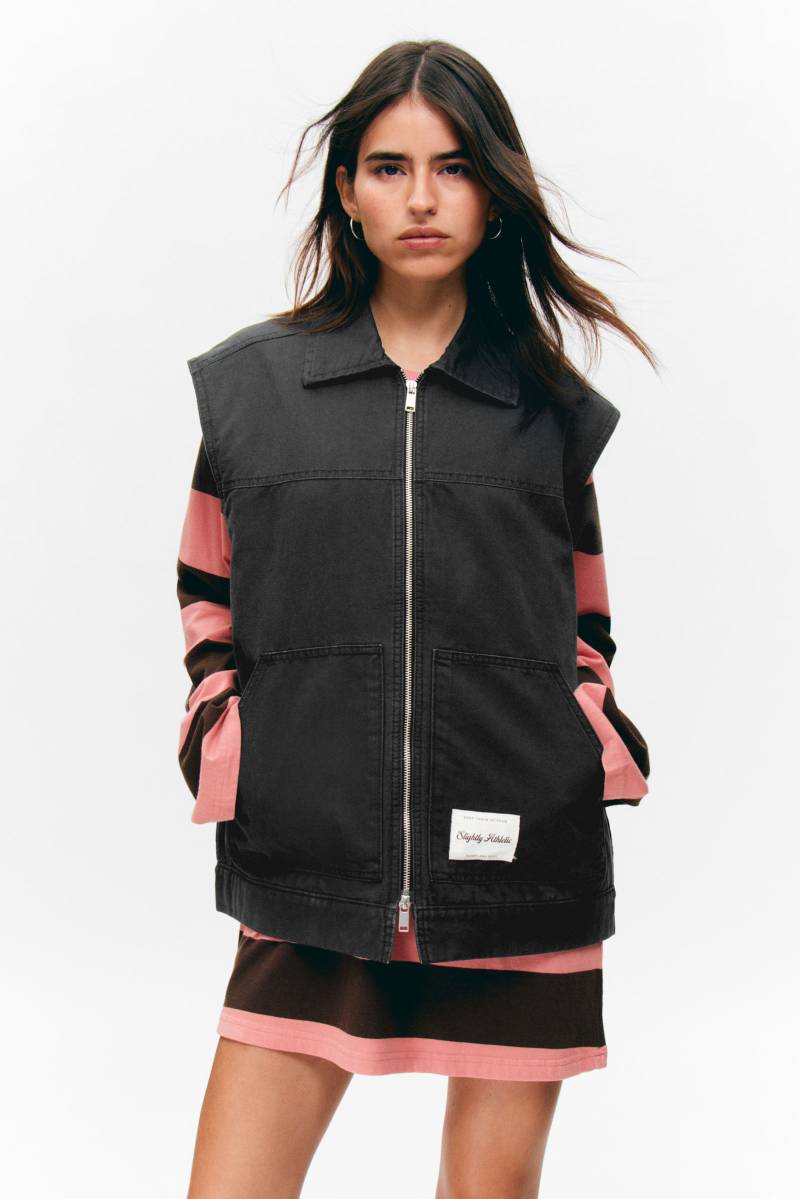 Lightly Padded Canvas Zip Vest von Monki