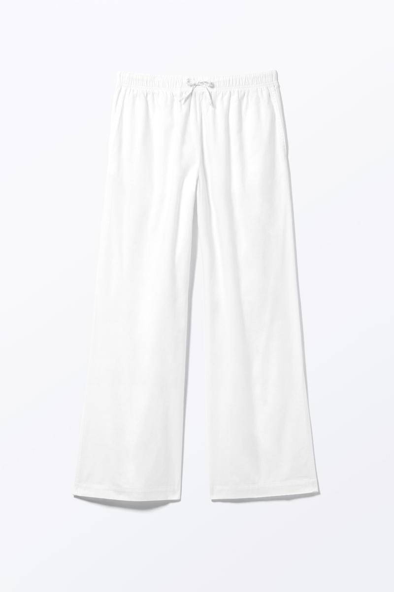 Locker Geschnittene Flanellhose - Weiß von Monki