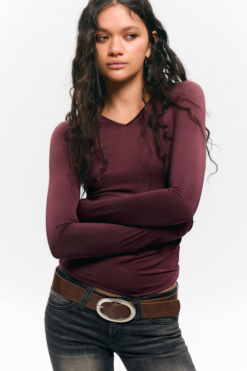 Long-Sleeved V-Neck Top von Monki