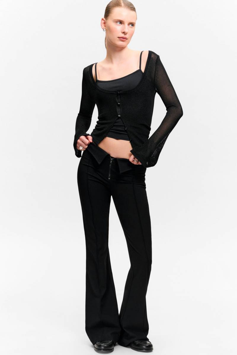 Low Rise Flared Suit Trousers von Monki