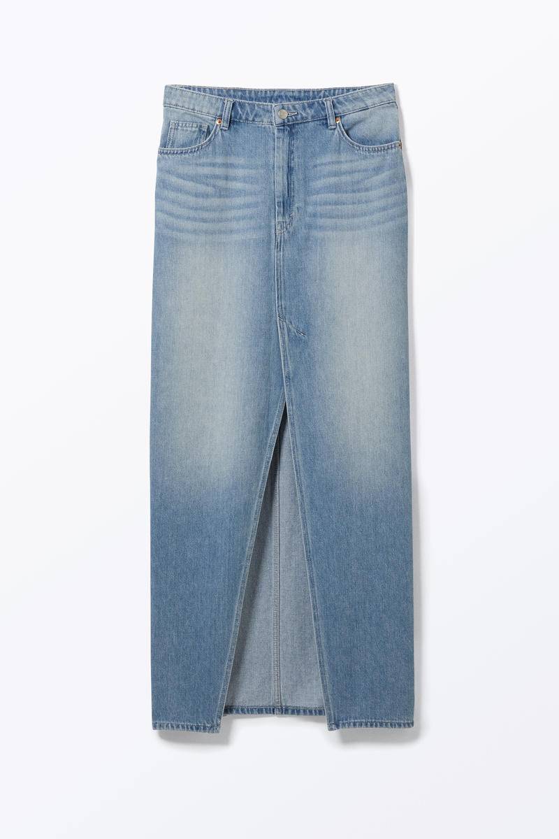 Maxi-Jeansrock Mit Schlitz - Blau von Monki