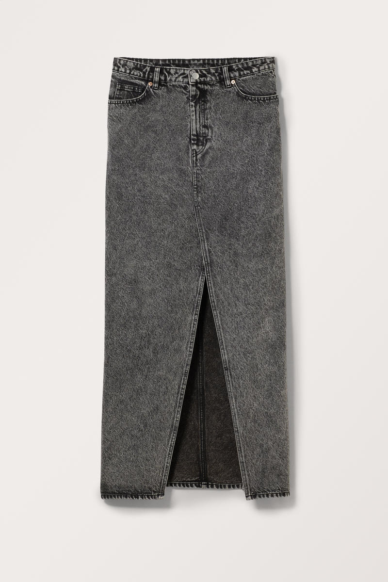 Maxi-Jeansrock Mit Schlitz - Schwarz von Monki