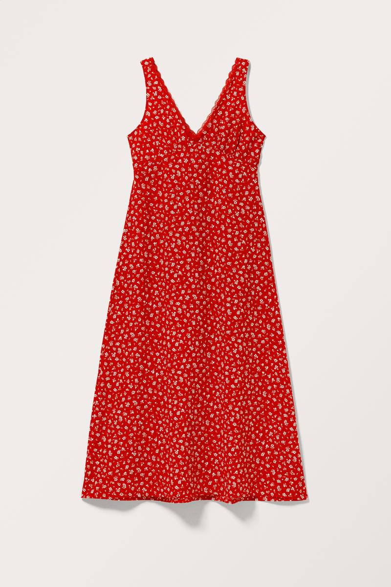 Maxikleid Mit V-Ausschnitt - Rot von Monki