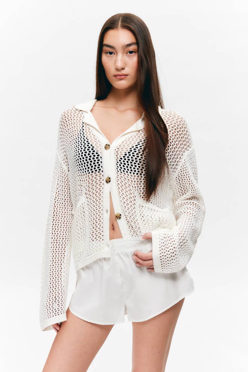 Mid-Rise Cotton Poplin Pyjama Shorts von Monki