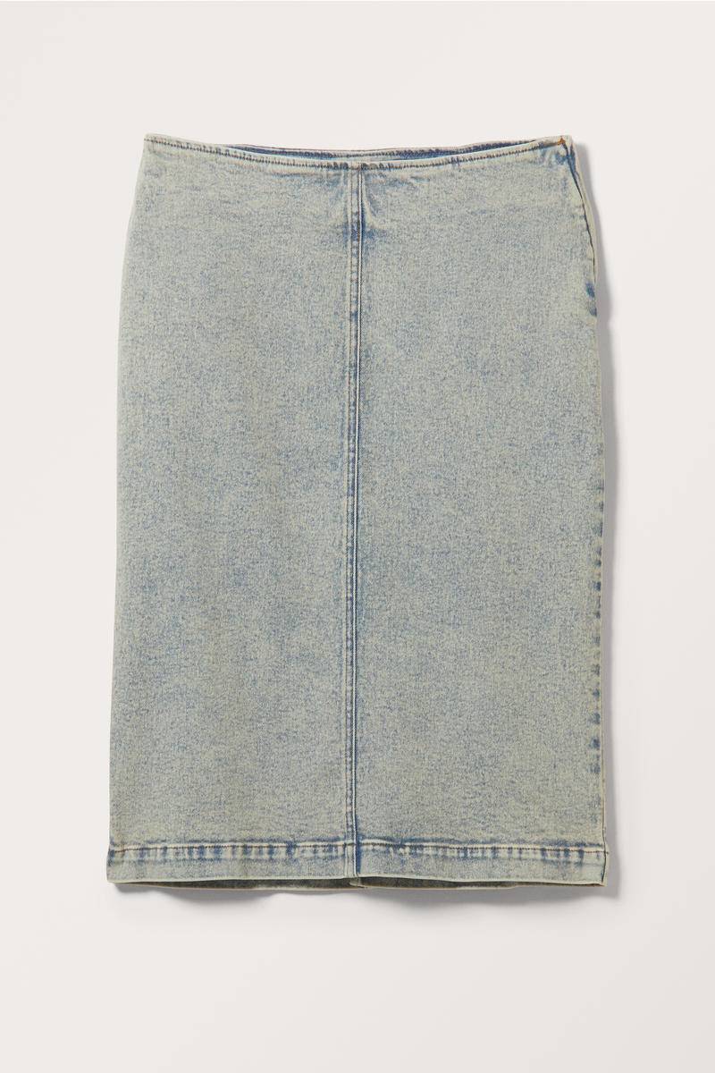 Midi-Jeansrock Mit Niedriger Taille - Beige von Monki