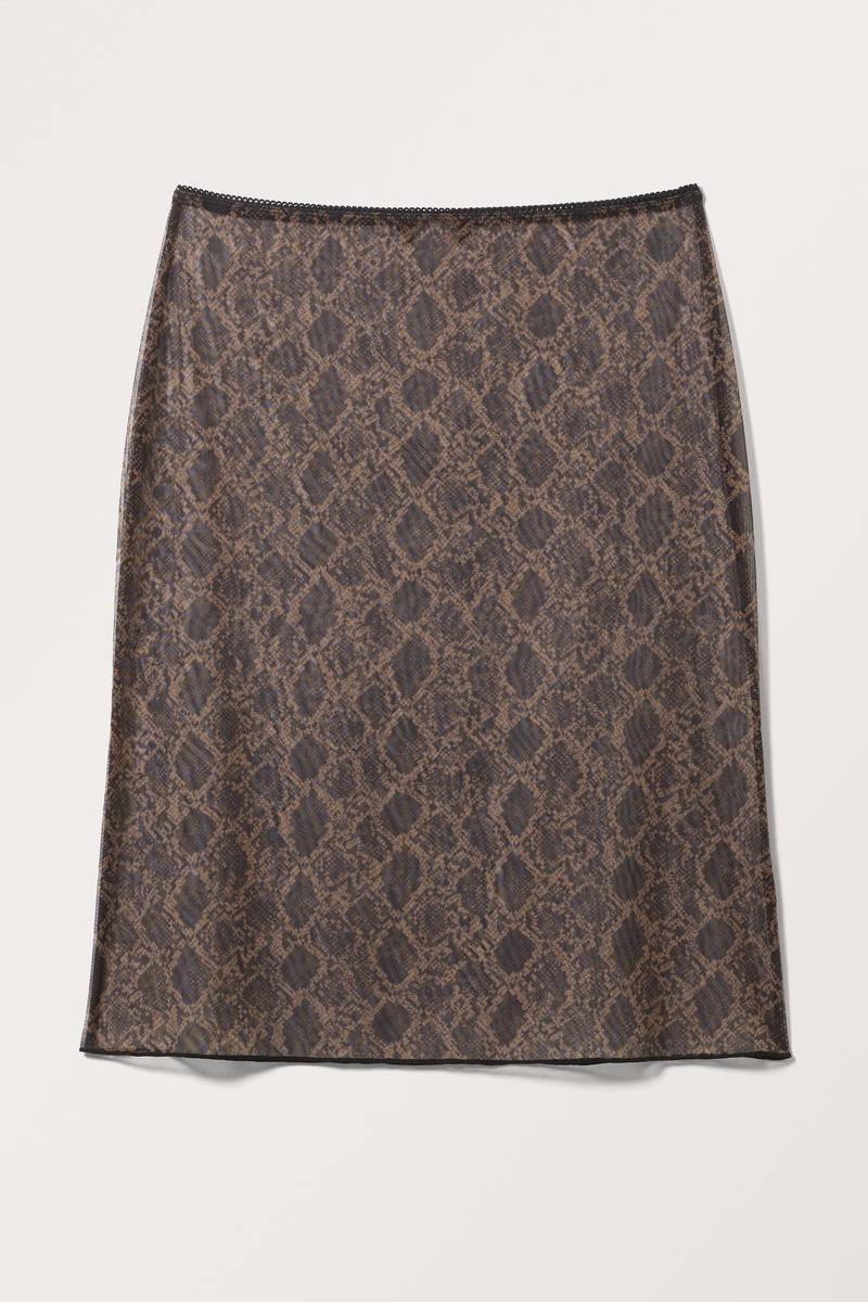 Midirock Mit Spitzenbesatz - Braun von Monki