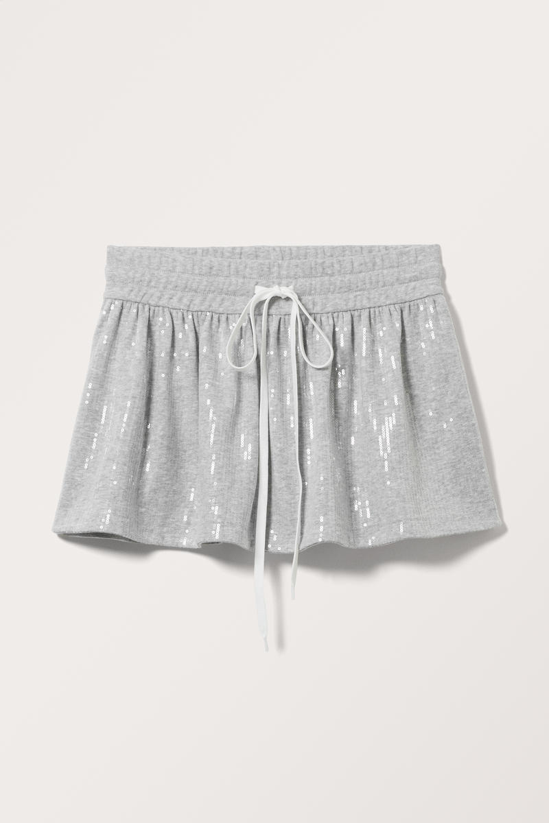 Mini-Frotteerock Mit Pailletten - Grau von Monki