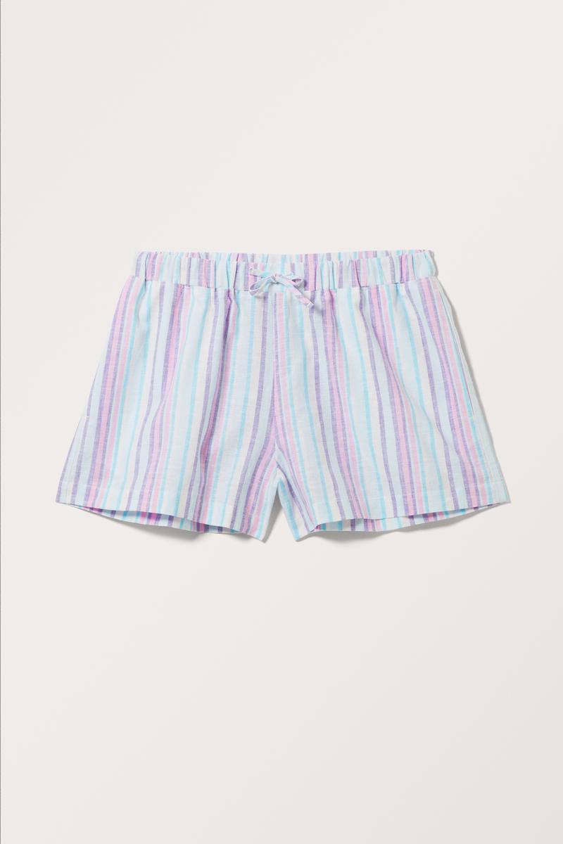 Mini-Shorts Aus Leinenmischung - Blau von Monki