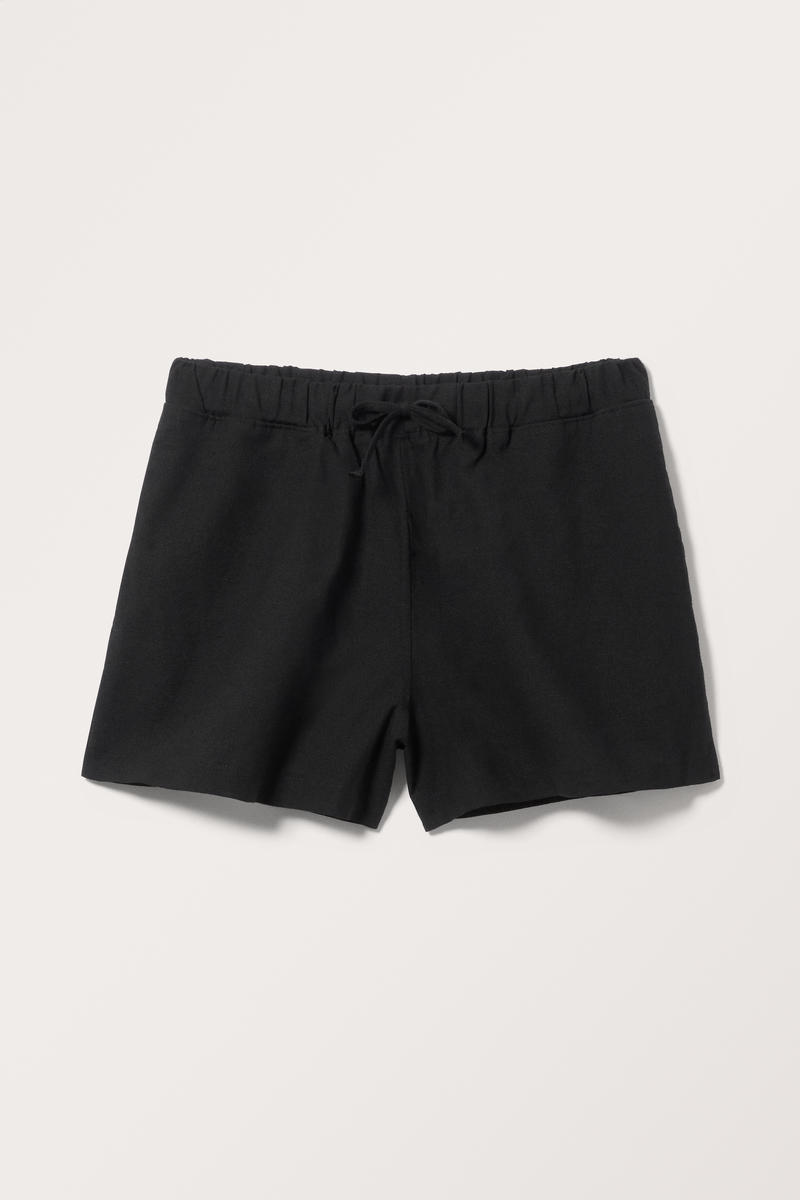 Mini-Shorts Aus Leinenmischung - Schwarz von Monki