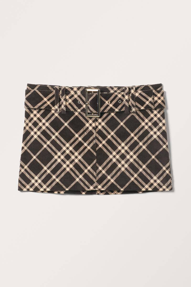 Minirock Aus Cord Mit Gürtel - Braun von Monki