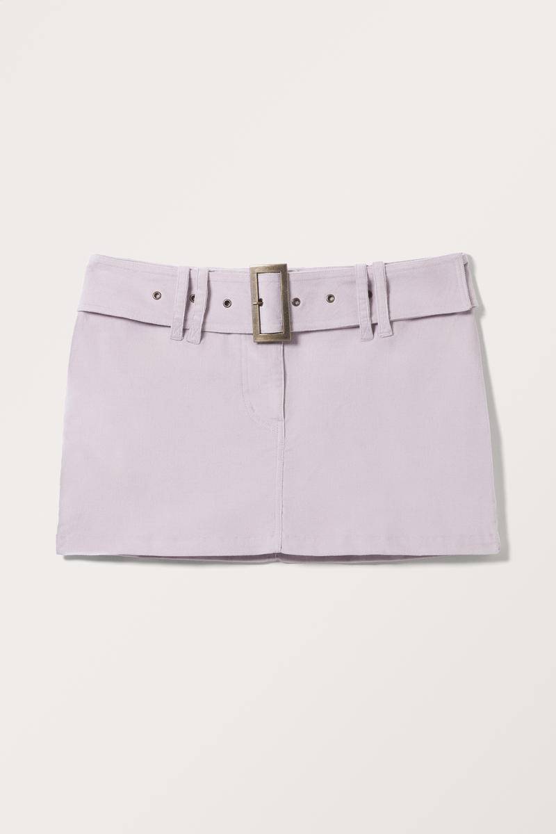 Minirock Aus Cord Mit Gürtel - Lila von Monki