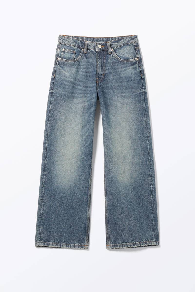 Missy - Weite Low-Waist-Jeans Mit Geradem Bein - Blau von Monki