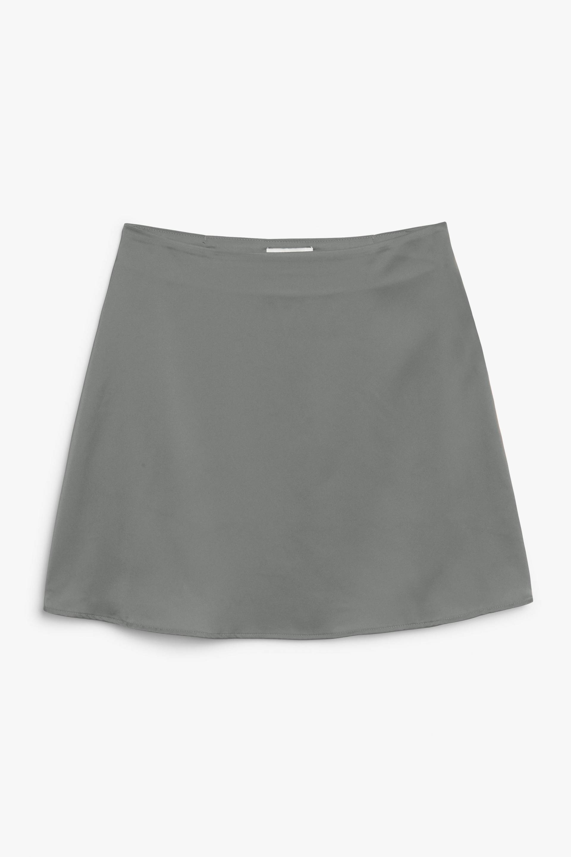 Monki Grauer Minirock aus Satin Grau, Röcke in Größe 46. Farbe: Grey von Monki