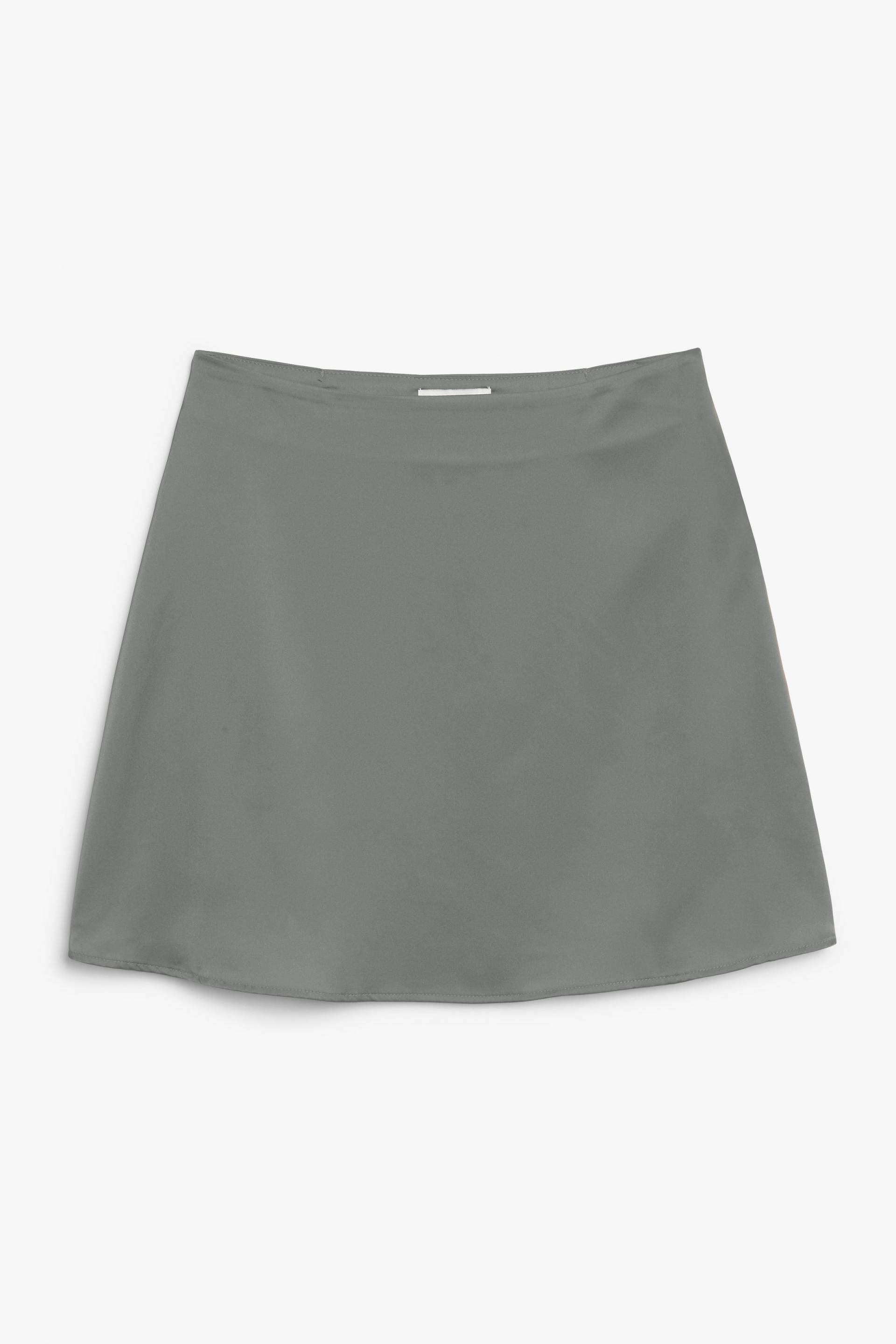 Monki Grauer Minirock aus Satin Grau, Röcke in Größe 48. Farbe: Grey von Monki