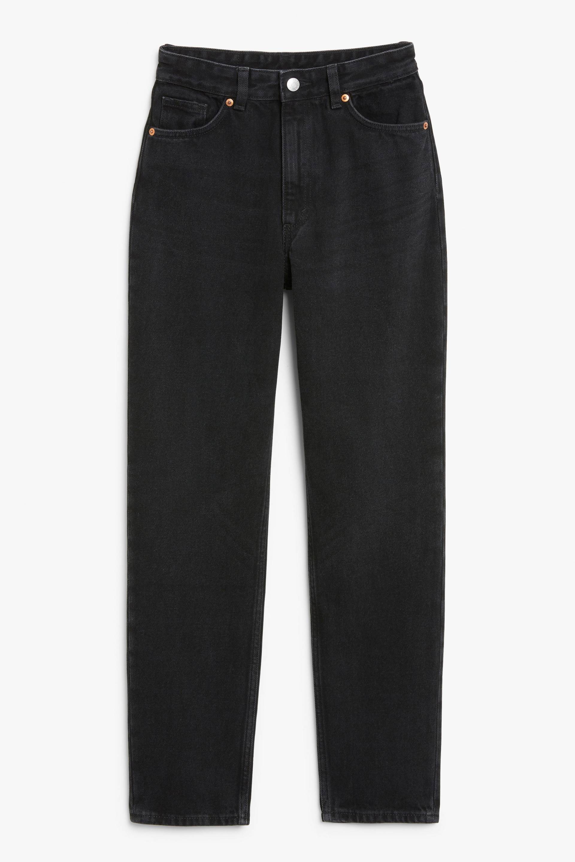 Monki Hochtaillierte Jeans Taiki in Schwarz, Baggy Größe W 24. Farbe: Black von Monki