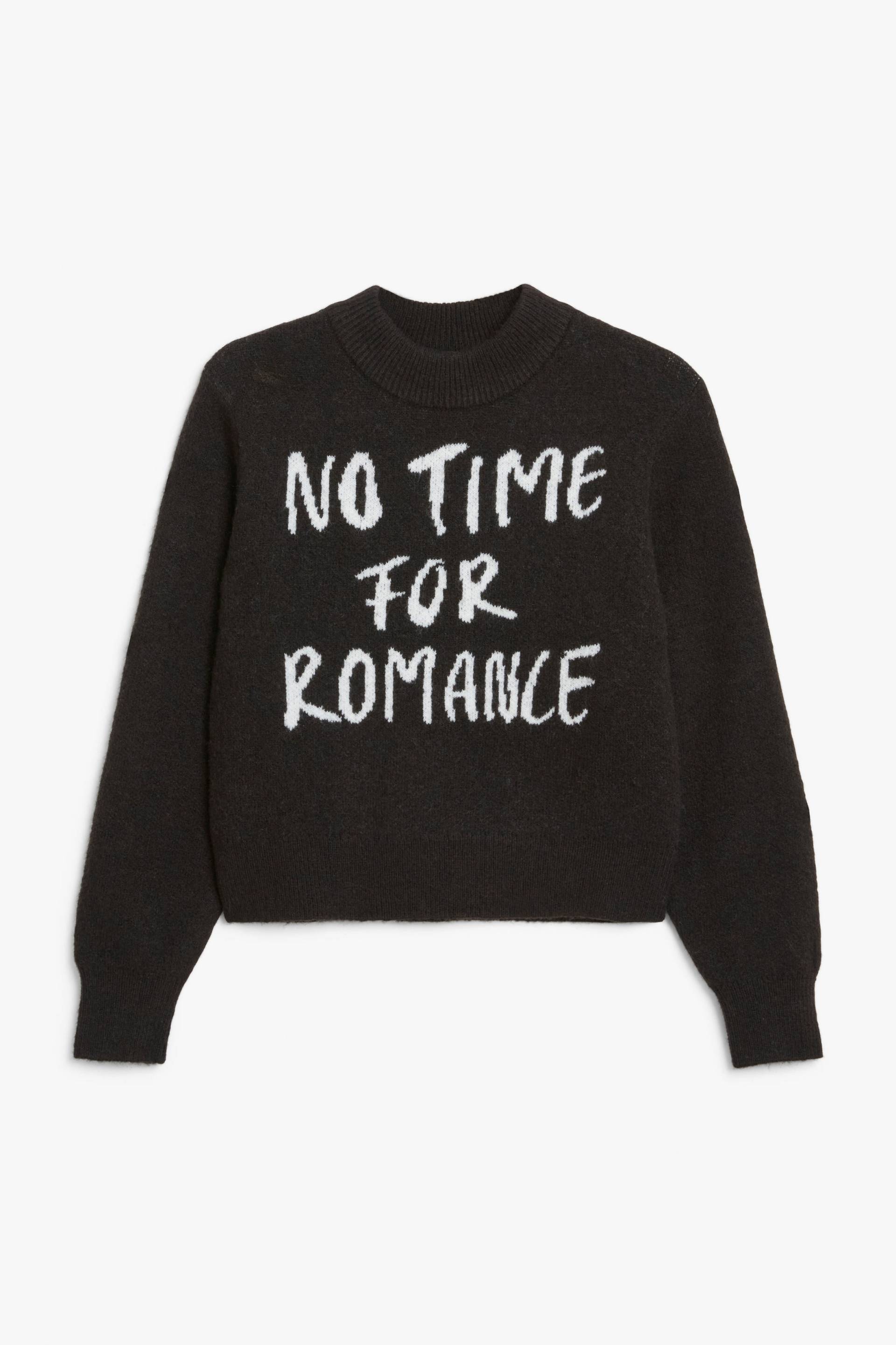 Monki Jacquard-Strickpullover No time for romance in Größe S von Monki