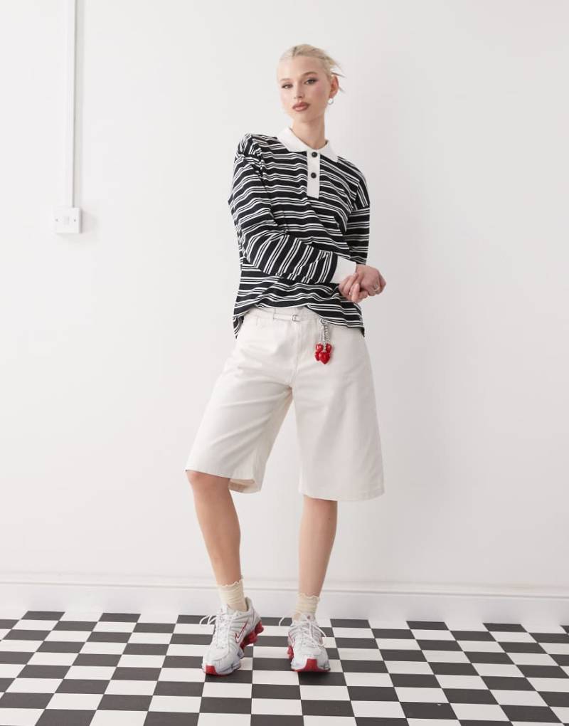 Monki - Jorts in Beige im Utility-Stil-Neutral von Monki