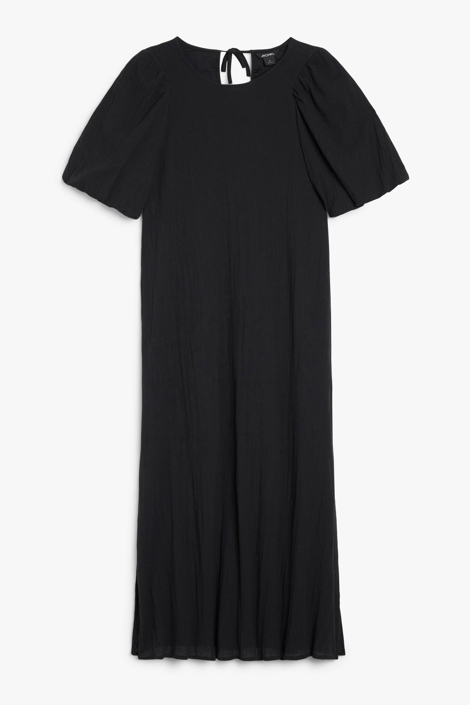 Monki Maxikleid mit Puffärmeln Schwarz, Alltagskleider in Größe XXS. Farbe: Black von Monki