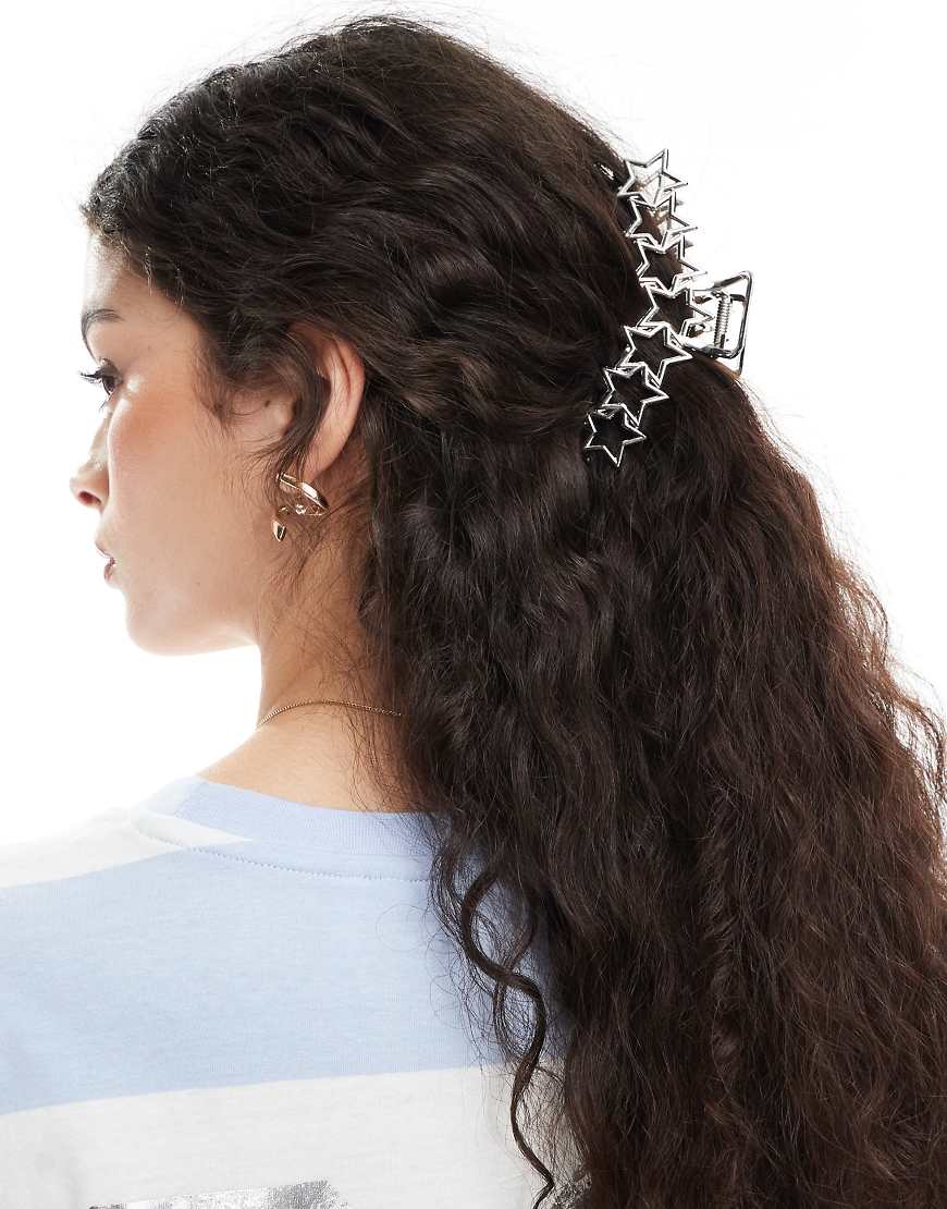 Monki - Metall-Haarklammer mit Stern-Design in Silber von Monki