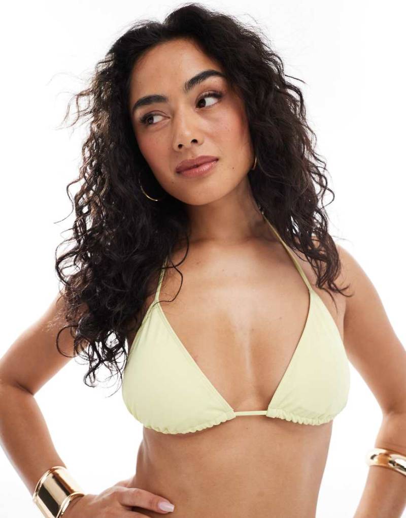 Monki - Mix and Match - Triangel-Bikinioberteil zum Binden in Gelb, exklusiv bei ASOS von Monki
