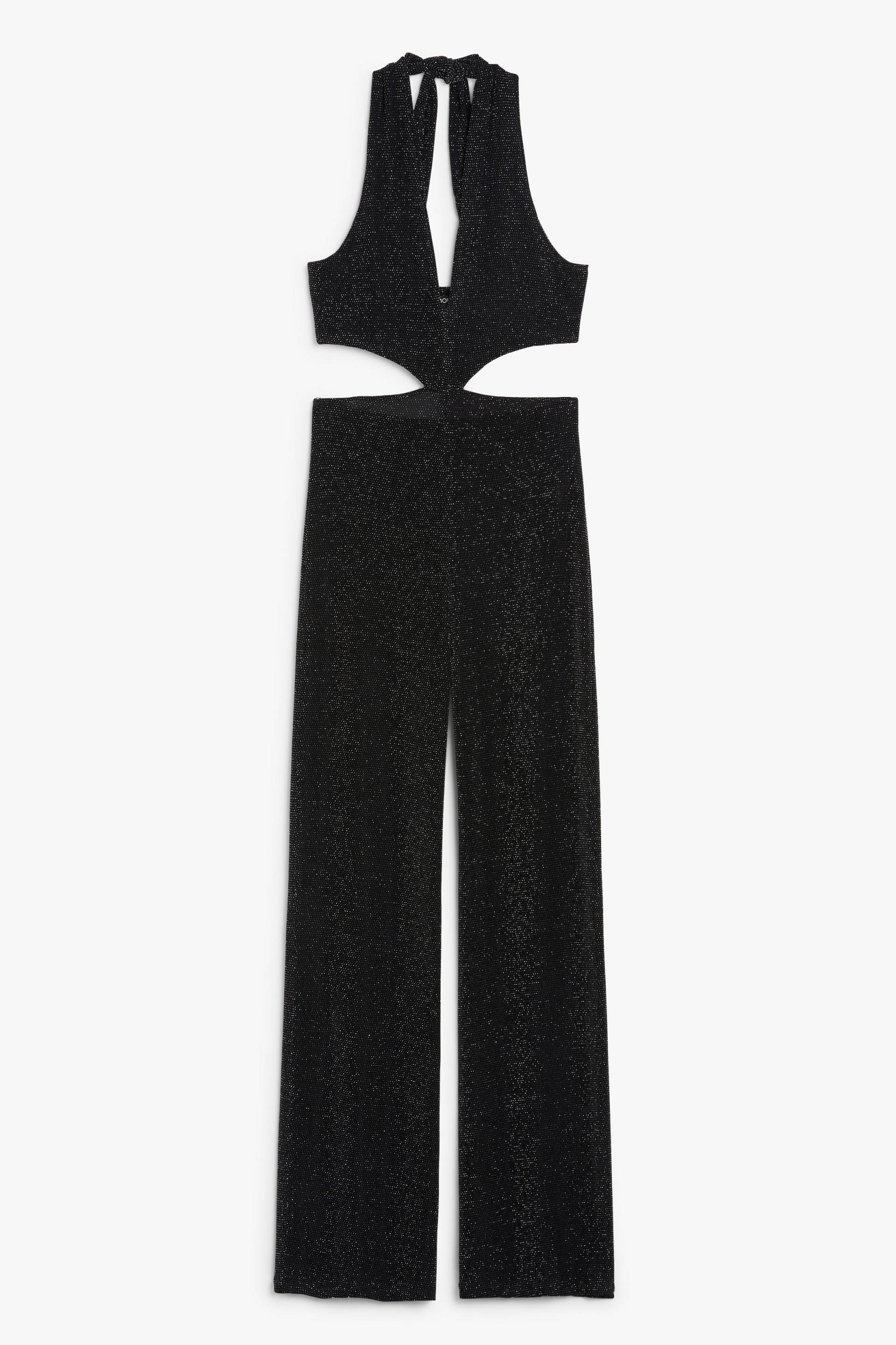 Monki Schwarz glitzernder Neckholder-Jumpsuit, Jumpsuits in Größe XXL. Farbe: Black von Monki