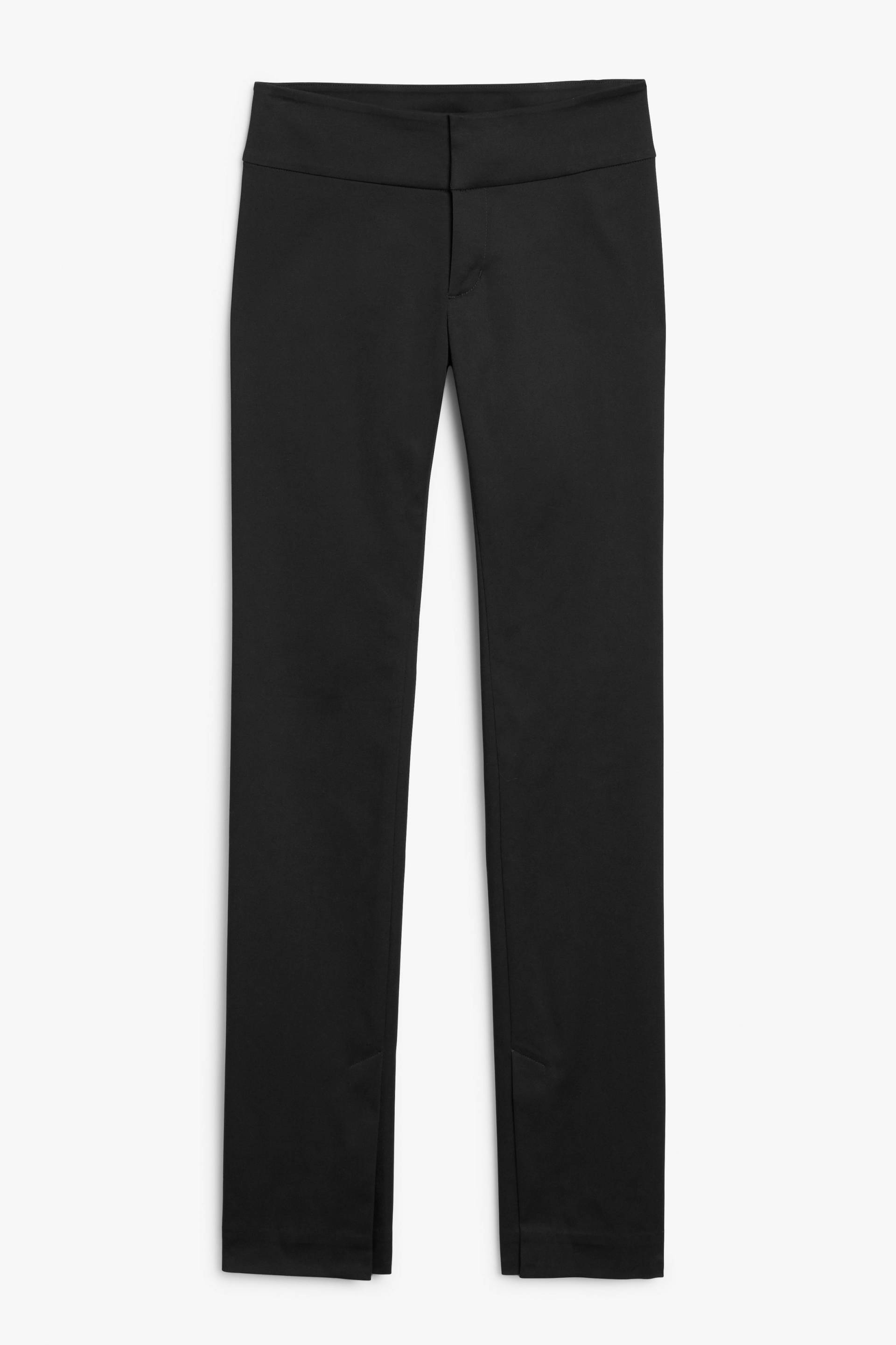 Monki Schwarze Hose mit Schlitz Schwarz, Chinohosen in Größe 48. Farbe: Black von Monki