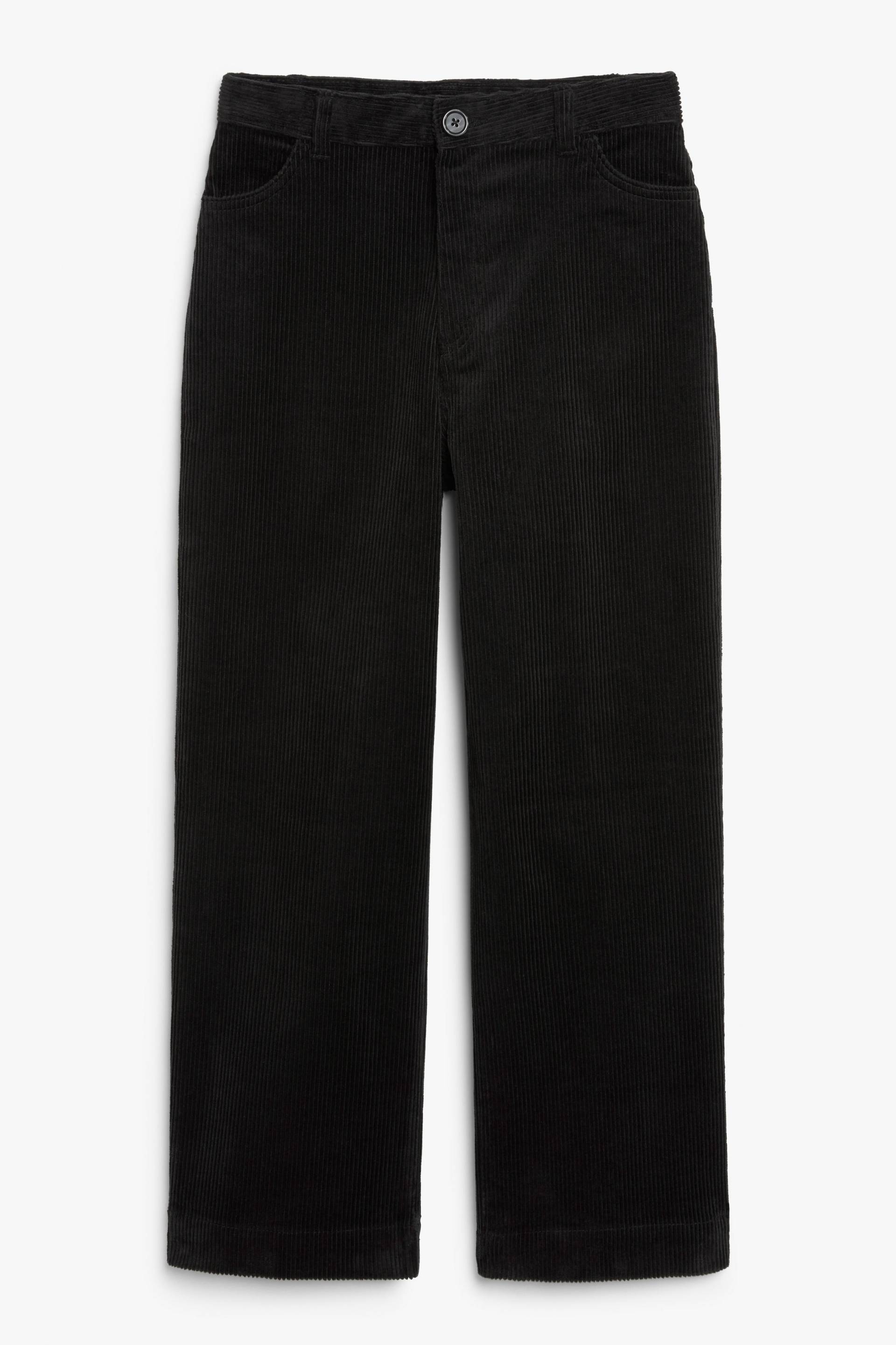 Monki Stretch-Cordhose mit geradem Bein in Schwarz, Chinohosen Größe 34. Farbe: Black von Monki