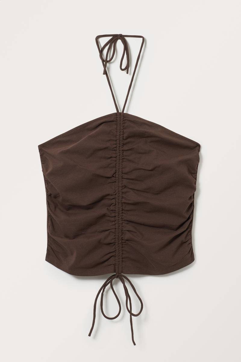 Neckholder-Unterhemd Mit Bindeband - Braun von Monki