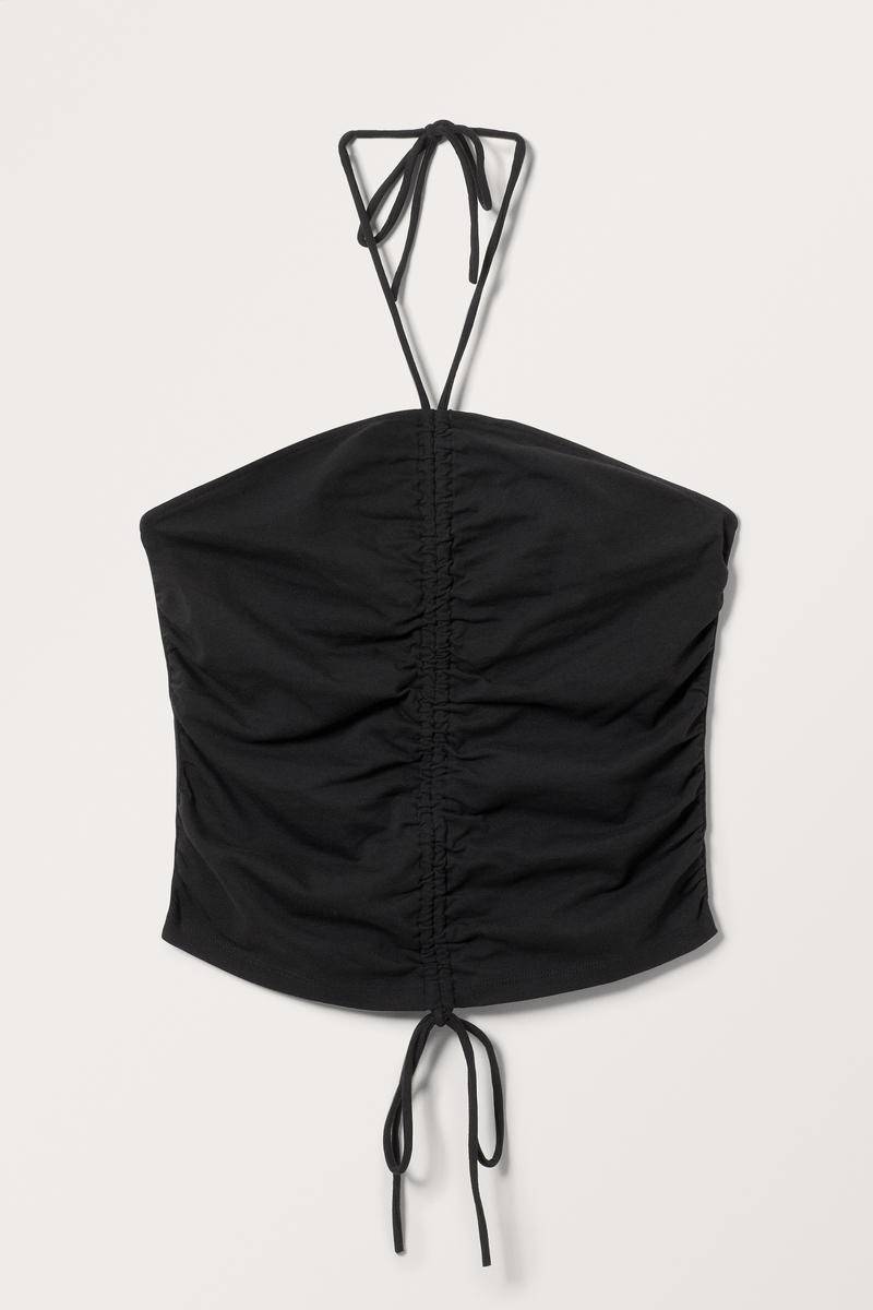 Neckholder-Unterhemd Mit Bindeband - Schwarz von Monki
