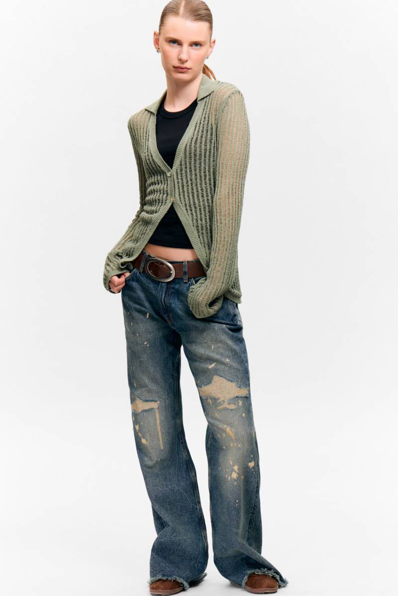 Open-Knit V-neck Cardigan von Monki