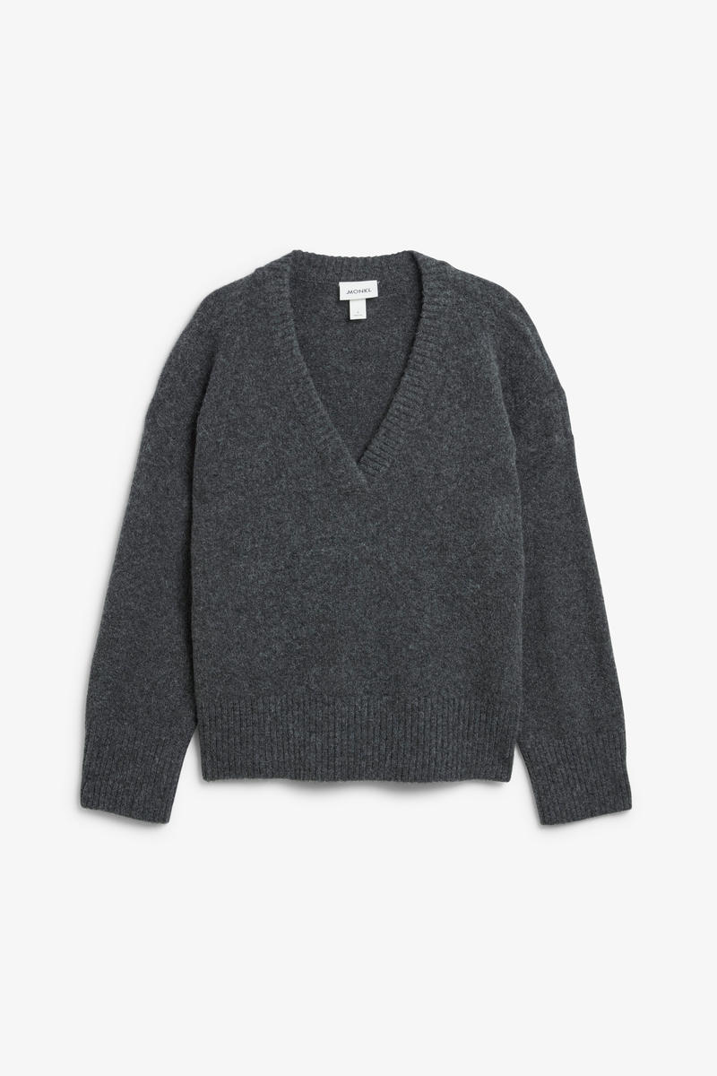 Oversize-Pullover Aus Wollmischung - Grau von Monki