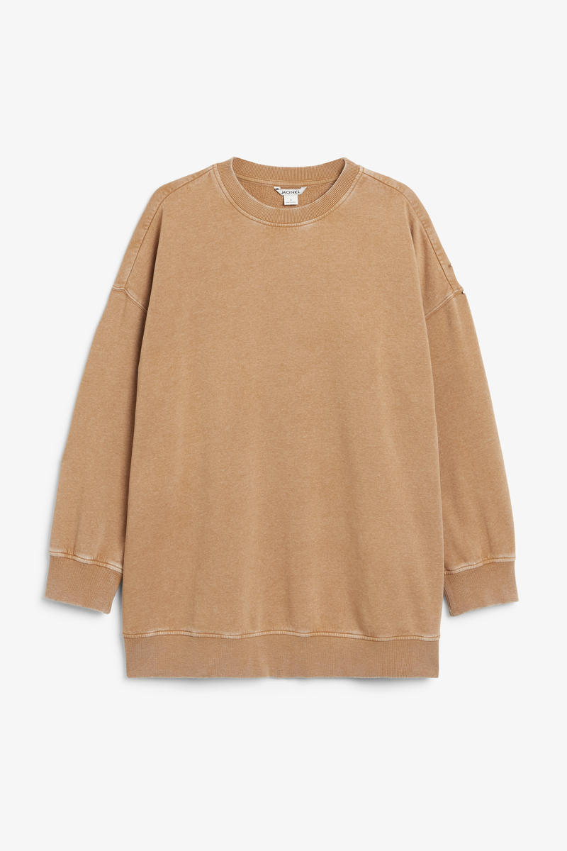 Oversize-Pullover Mit Rundhalsausschnitt - Beige von Monki