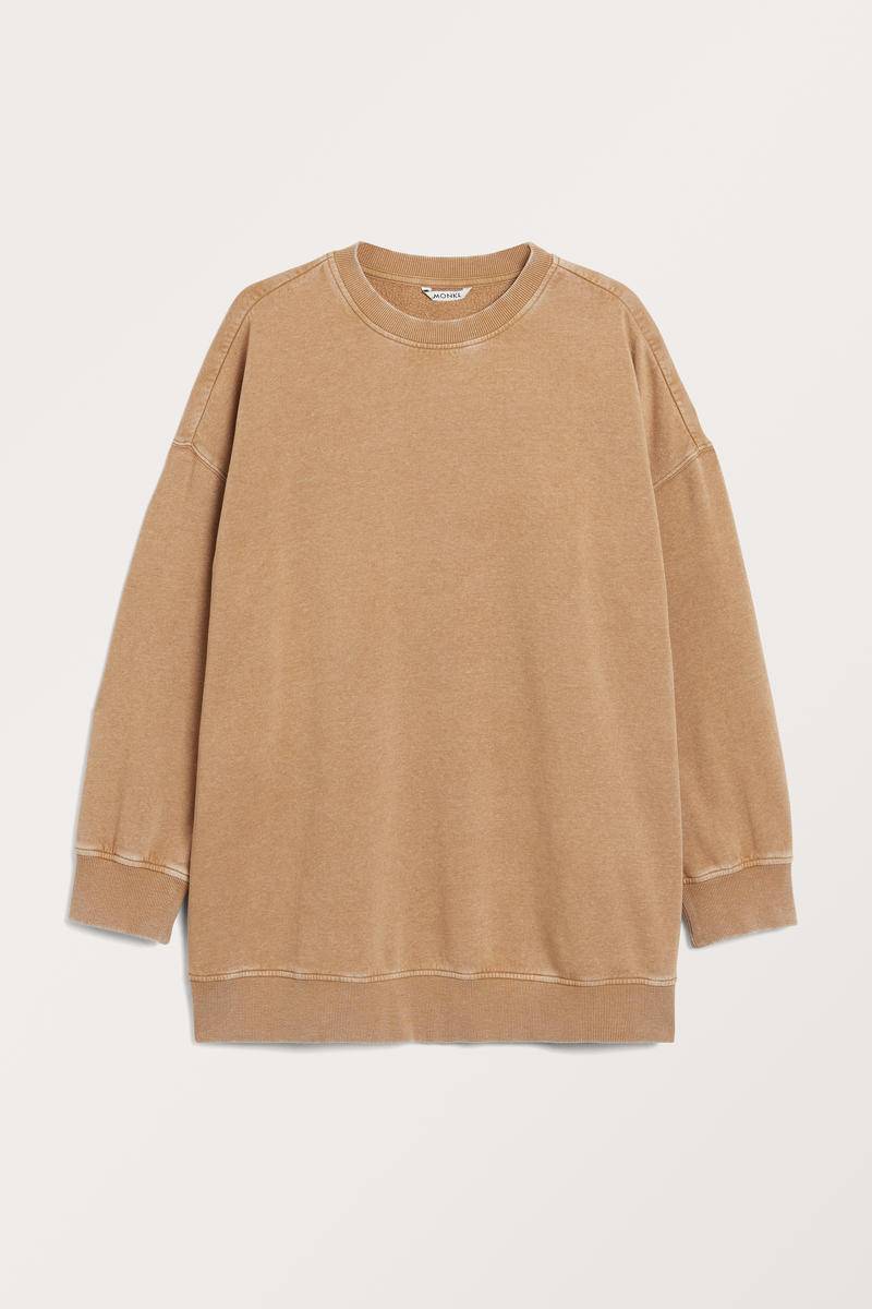 Oversize-Pullover Mit Rundhalsausschnitt - Beige von Monki