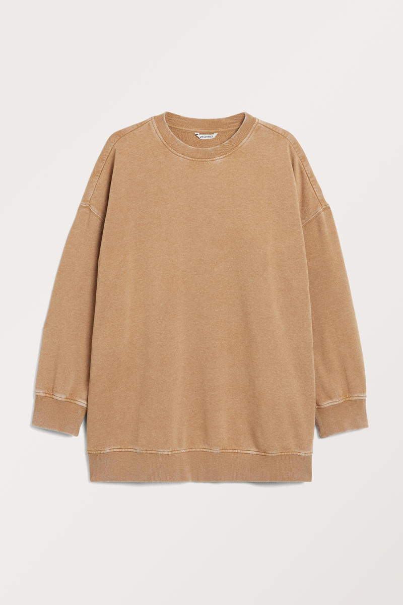 Oversize-Pullover Mit Rundhalsausschnitt - Beige von Monki