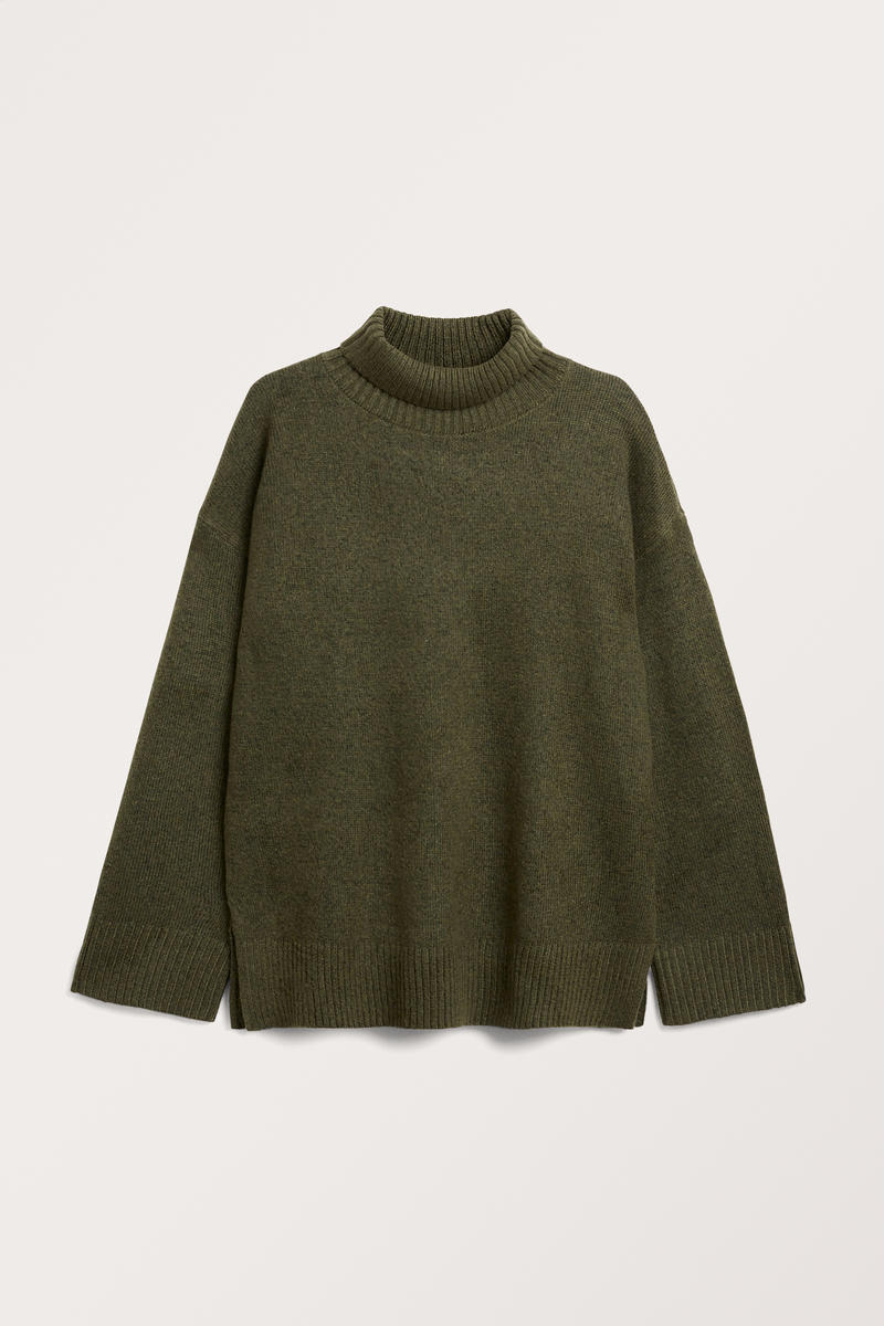 Oversize-Rollkragenpullover Mit Langen Ärmeln - Grün von Monki