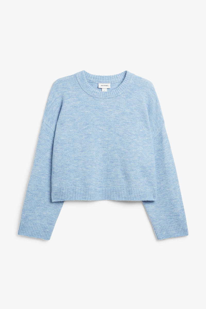 Oversize-Strickpullover Mit Langen Ärmeln - Blau von Monki