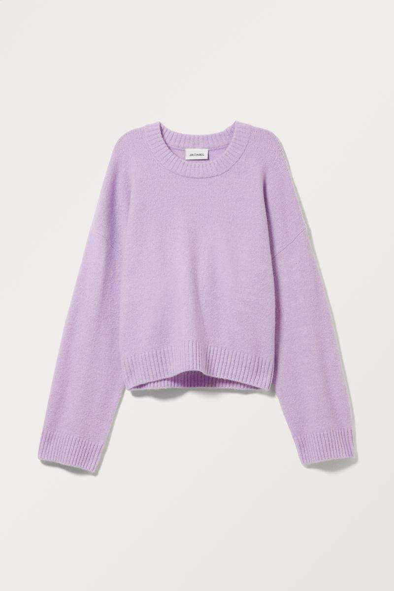 Oversize-Strickpullover Mit Langen Ärmeln - Lila von Monki