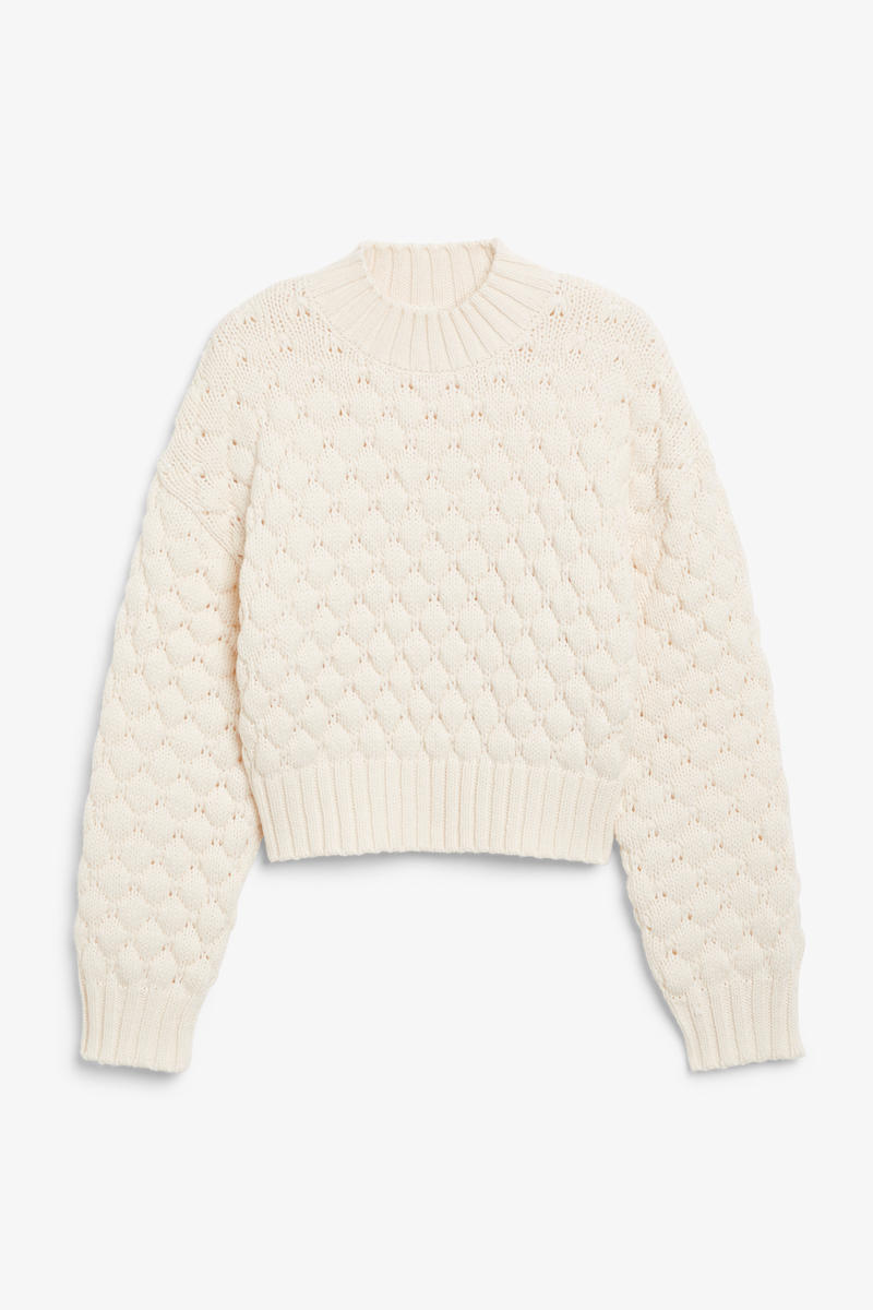 Oversize-Strickpullover - Weiß von Monki