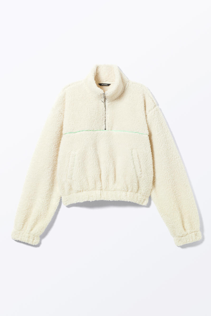 Oversized-Flauschpullover Mit Half-Zip - Weiß Oversized-Flauschpullover Mit Half-Zip - Weiß von Monki