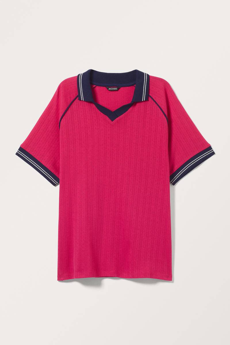 Oversized-Poloshirt Mit Raglanärmeln - Rosa von Monki
