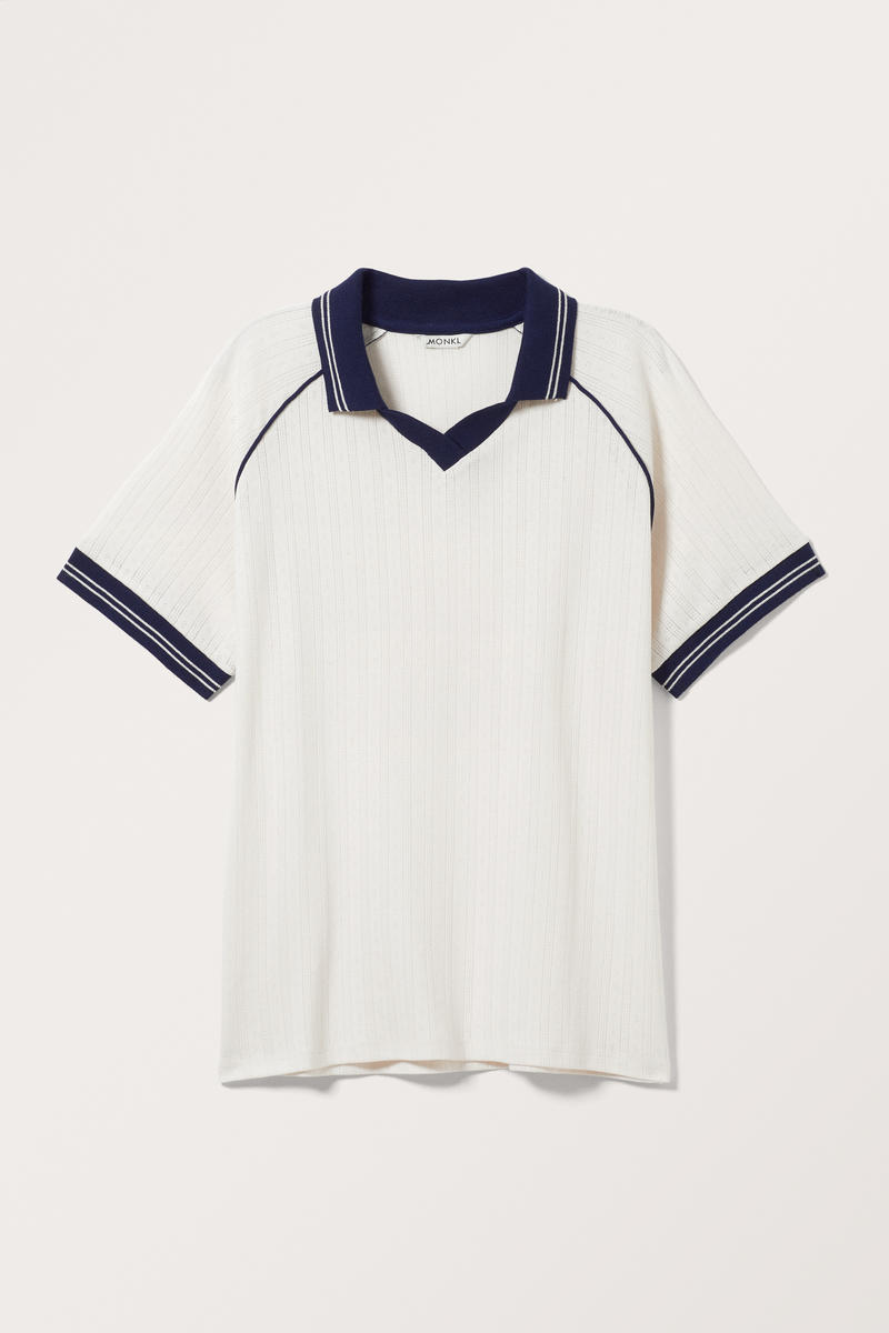 Oversized-Poloshirt Mit Raglanärmeln - Weiß Oversized-Poloshirt Mit Raglanärmeln - Weiß von Monki
