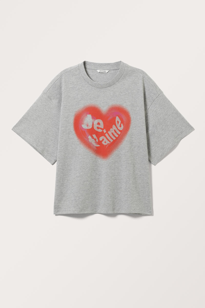 Oversized T-Shirt Im Washed-Look - Grau von Monki