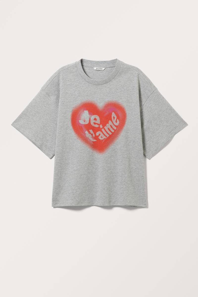 Oversized T-Shirt Im Washed-Look - Grau von Monki