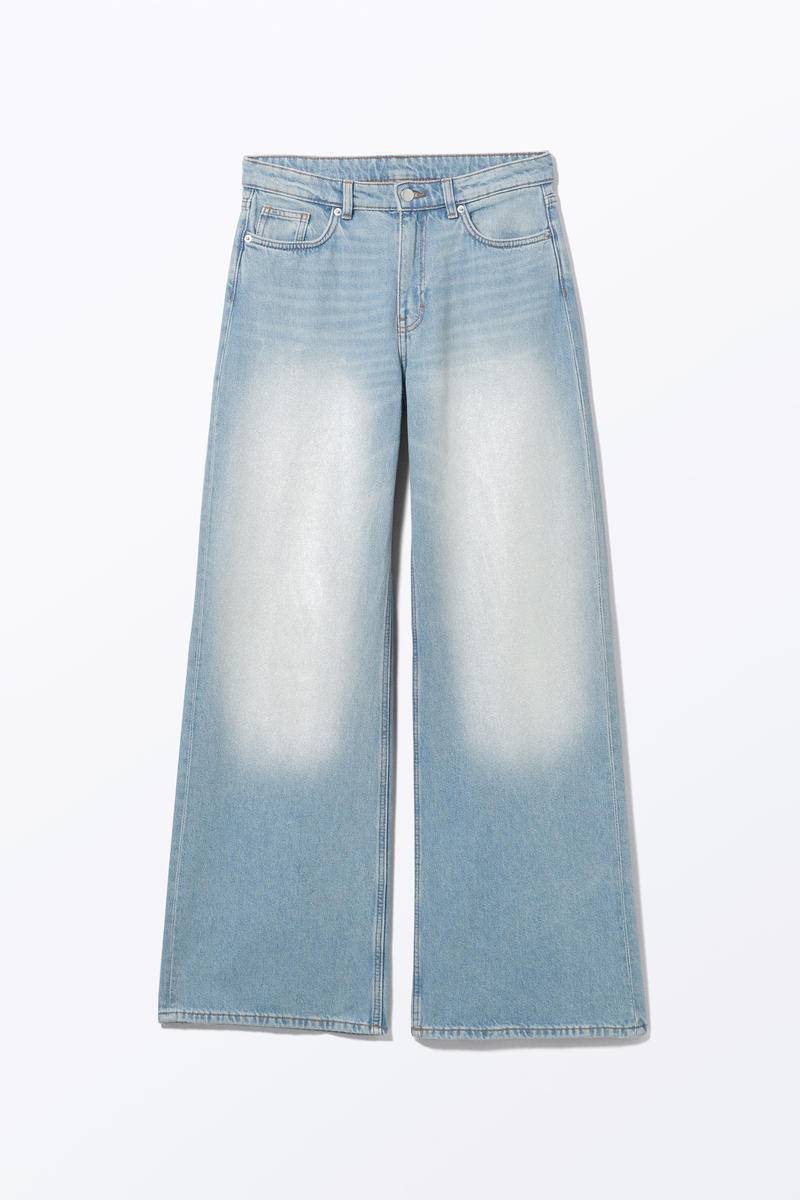 Paz - Weite Metallic-Jeans Mit Mittlerer Taille - Blau von Monki