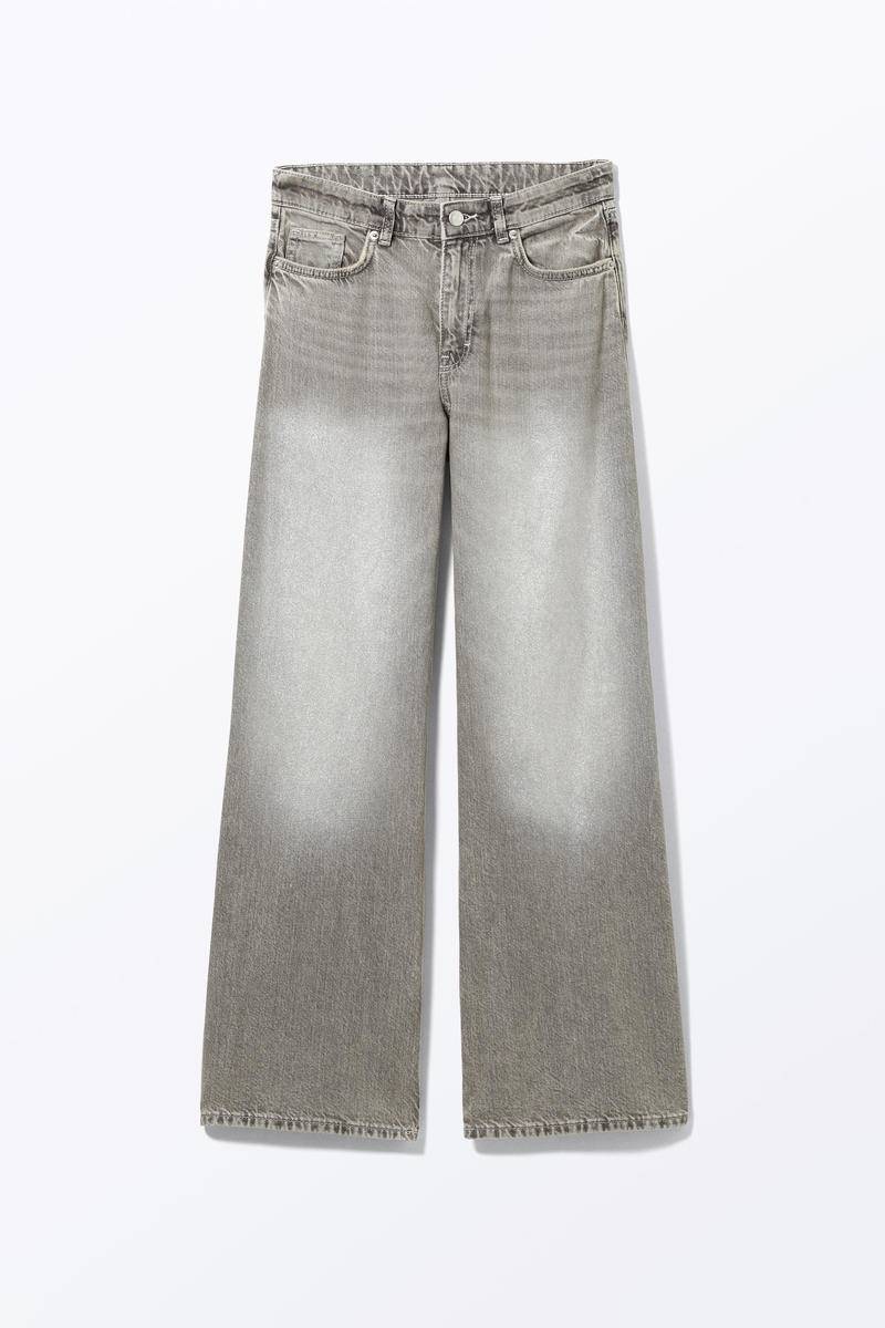 Paz - Weite Metallic-Jeans Mit Mittlerer Taille - Grau von Monki