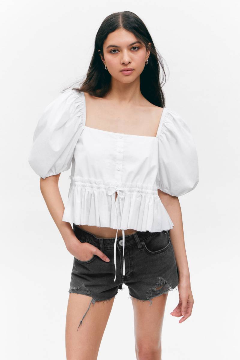 Peplum Cotton Poplin Blouse von Monki