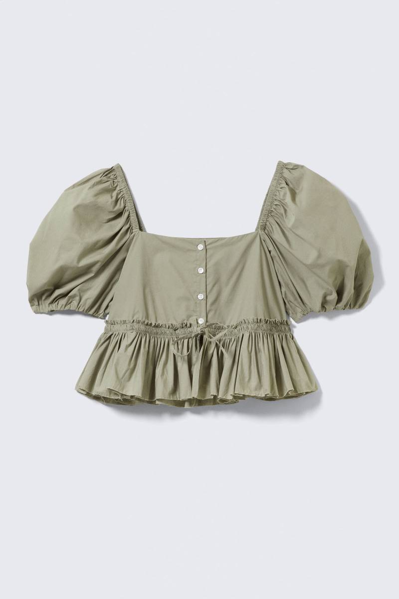 Peplum Cotton Poplin Blouse von Monki