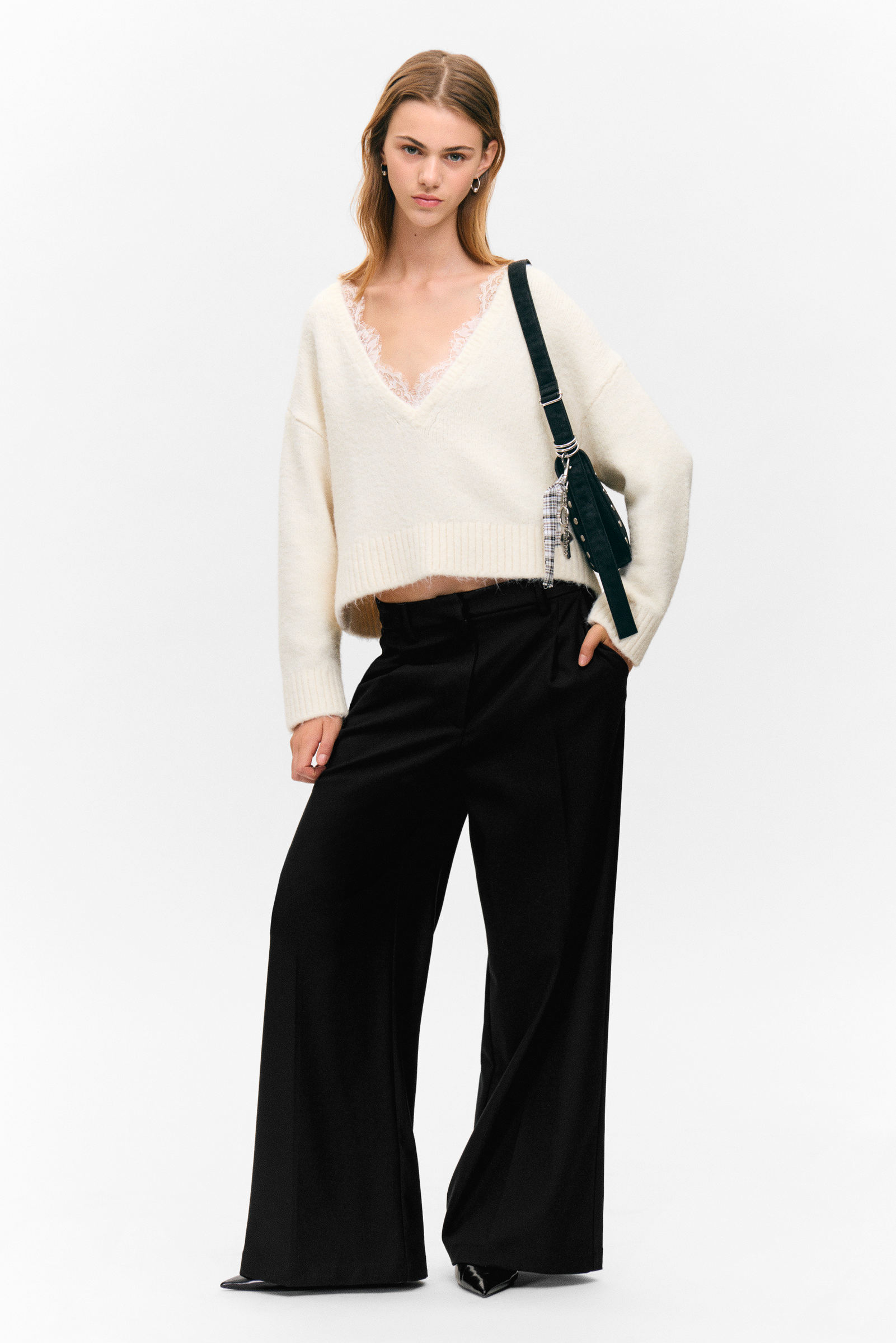 Pleated High Waist Wide Leg Suiting Trousers von Monki