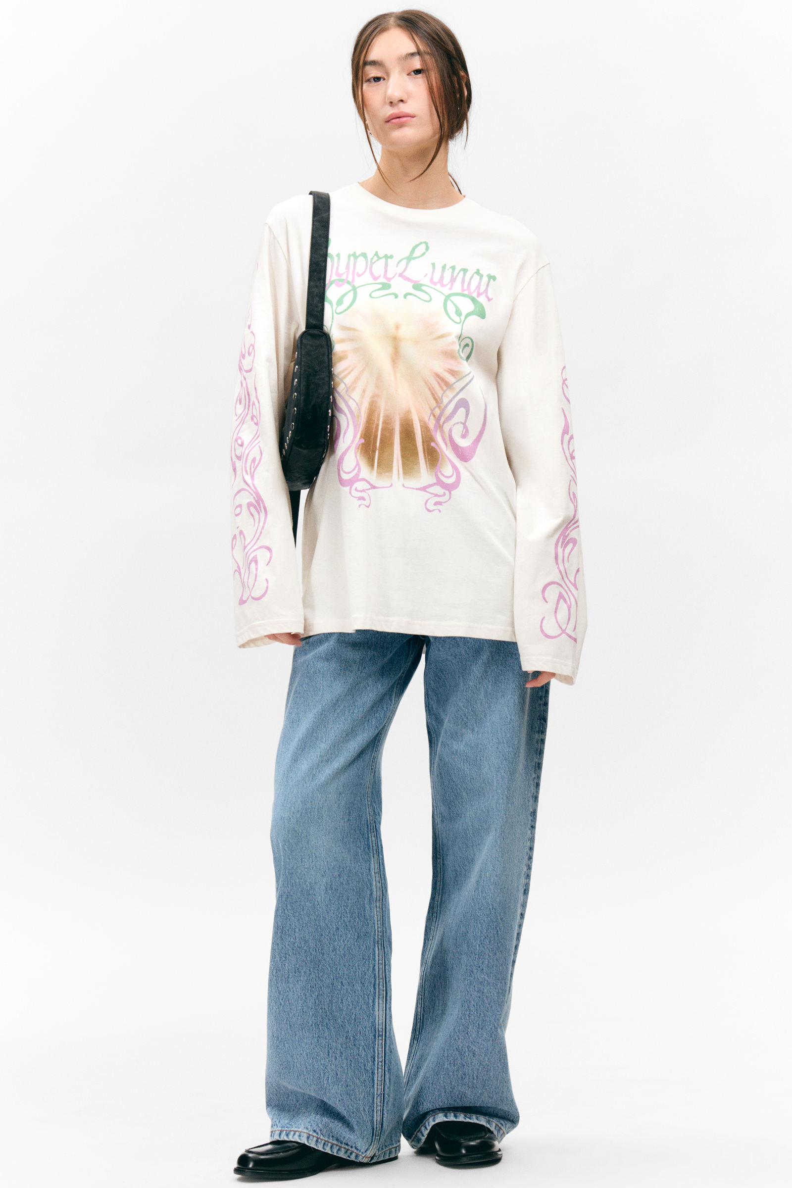 Printed Long-Sleeved Cotton T-shirt von Monki